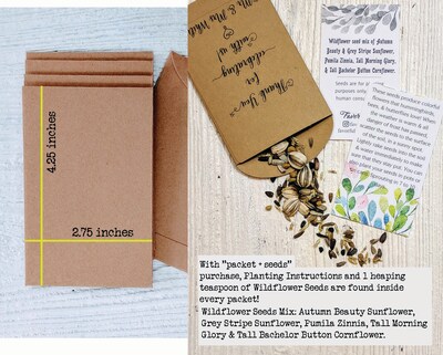 Memorial Seed Packet Favors, Funeral Remembrance Envelopes, Personalized Celebration of Life Custom Seed Packet Keepsake, Set of 25 - image3